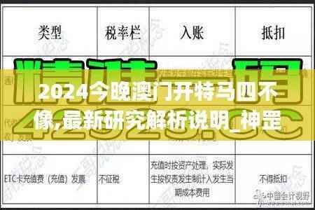 2024今晚澳门开特马四不像,最新研究解析说明_神罡境GXA129.57