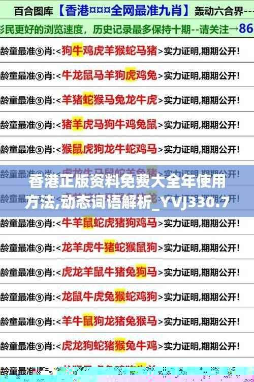 香港正版资料免费大全年使用方法,动态词语解析_YVJ330.72神尊