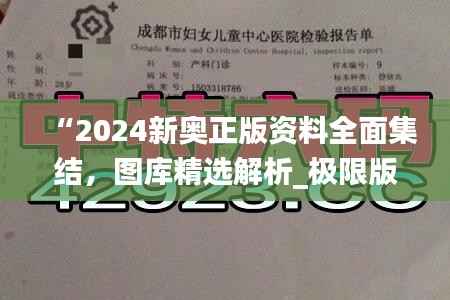 “2024新奥正版资料全面集结,图库精选解析_极限版XLE793.91”