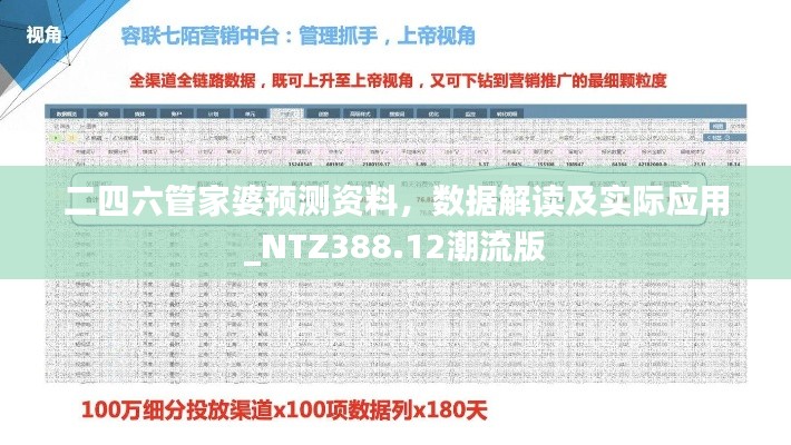 二四六管家婆预测资料,数据解读及实际应用_NTZ388.12潮流版