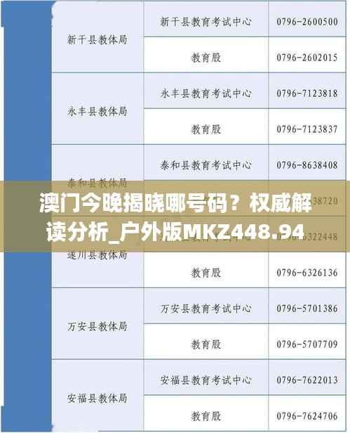 澳门今晚揭晓哪号码?权威解读分析_户外版MKZ448.94