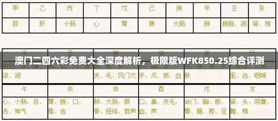 澳门二四六彩免费大全深度解析,极限版WFK850.25综合评测