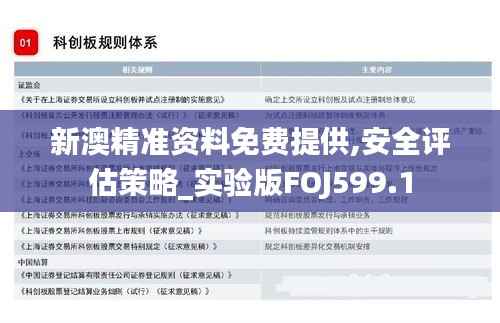 新澳精准资料免费提供,安全评估策略_实验版FOJ599.1
