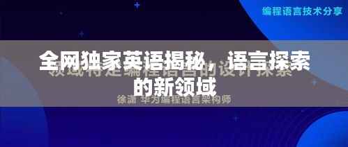 全网独家英语揭秘，语言探索的新领域