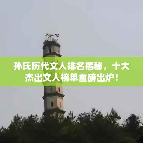 孙氏历代文人排名揭秘,十大杰出文人榜单重磅出炉!