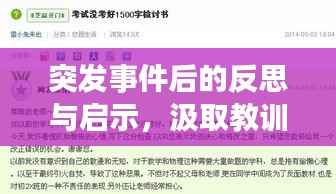 突发事件后的反思与启示,汲取教训,前瞻未来