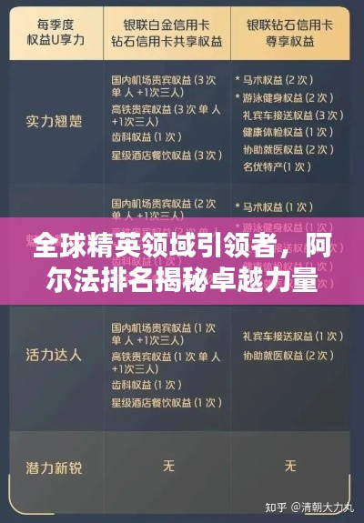 全球精英领域引领者,阿尔法排名揭秘卓越力量
