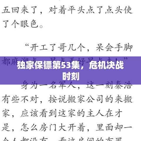 独家保镖第53集,危机决战时刻